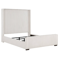 Ian Cream Upholstered Queen Wingback Bed