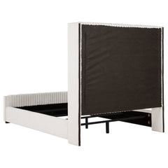 Ian Cream Upholstered Queen Wingback Bed