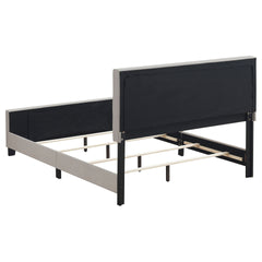 Destiny Beige Upholstered Eastern King Panel Bed