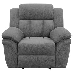 Pannen Charcoal Upholstered Glider Recliner