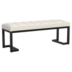 Mira Vanilla Boucle Upholstered Tufted Accent Bench