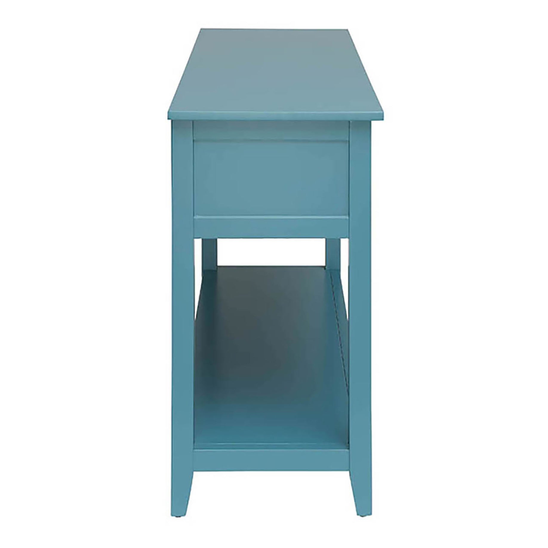 Teal Console Table with Bottom Shelf