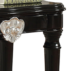 Black End Table with Turned Legs