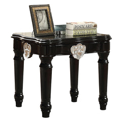 Black End Table with Turned Legs