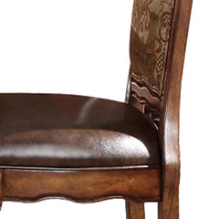Beige and Cherry Oak Counter Height Chairs (Set of 2)