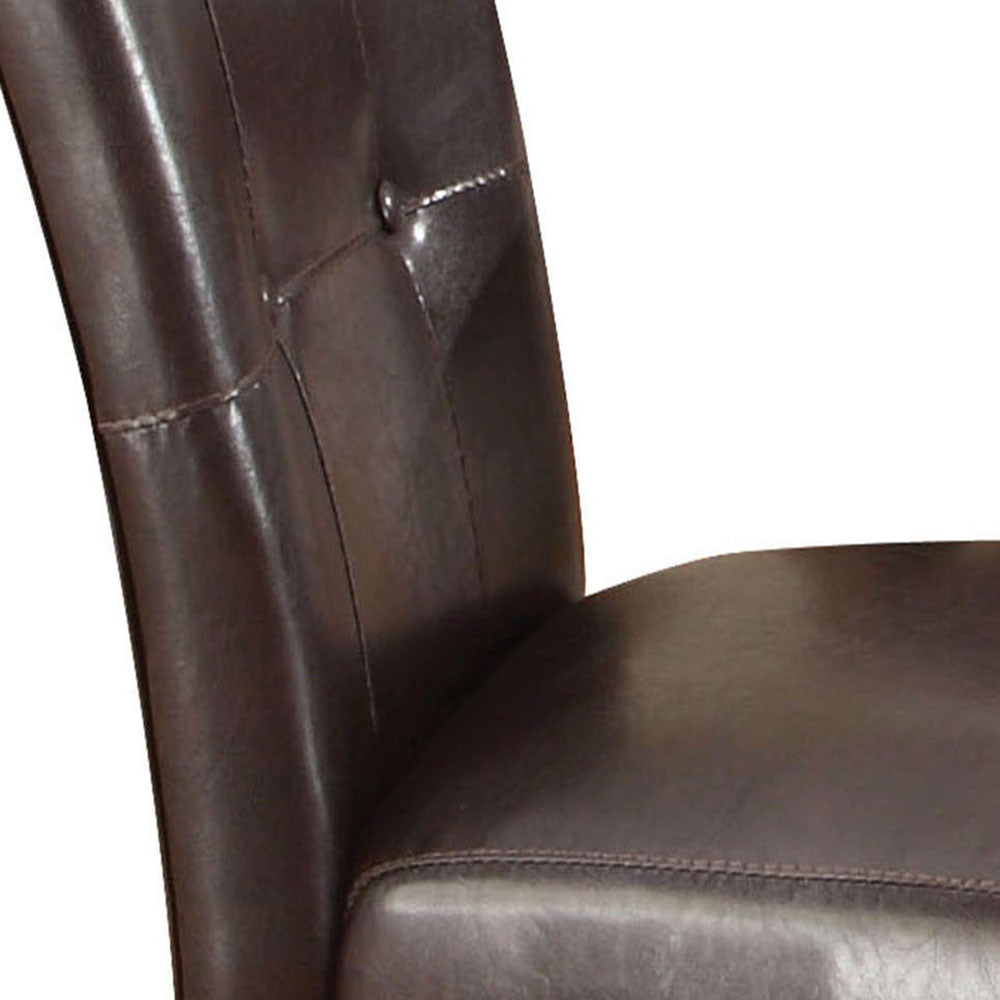 Espresso and Walnut Tufted Back Side Chairs (Set of 2)