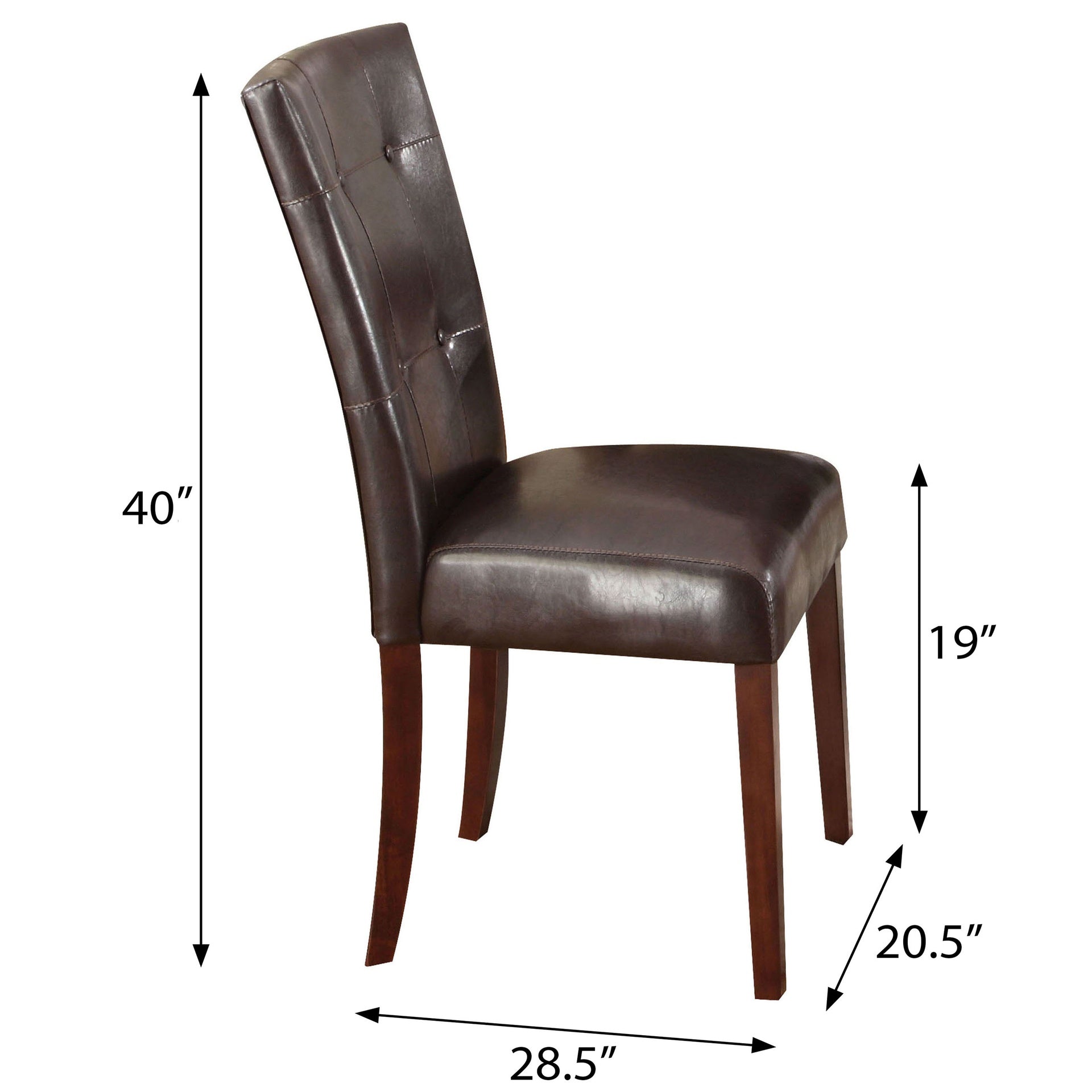 Espresso and Walnut Tufted Back Side Chairs (Set of 2)
