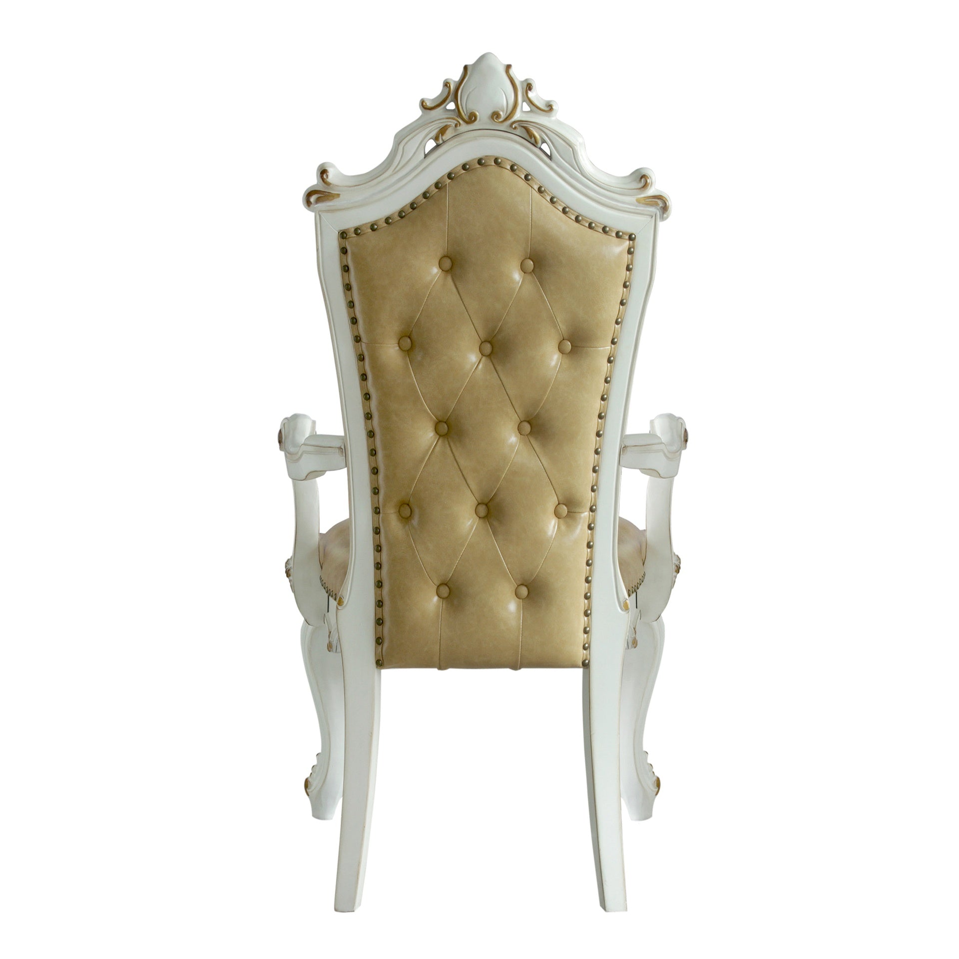 Butterscotch and Antique Pearl Tufted Arm Chairs ( Set of 2)