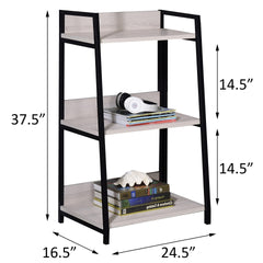 Natural and Black Ladder Bookshelf