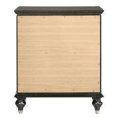 Metallic Grey Nightstand with 2 Drawers