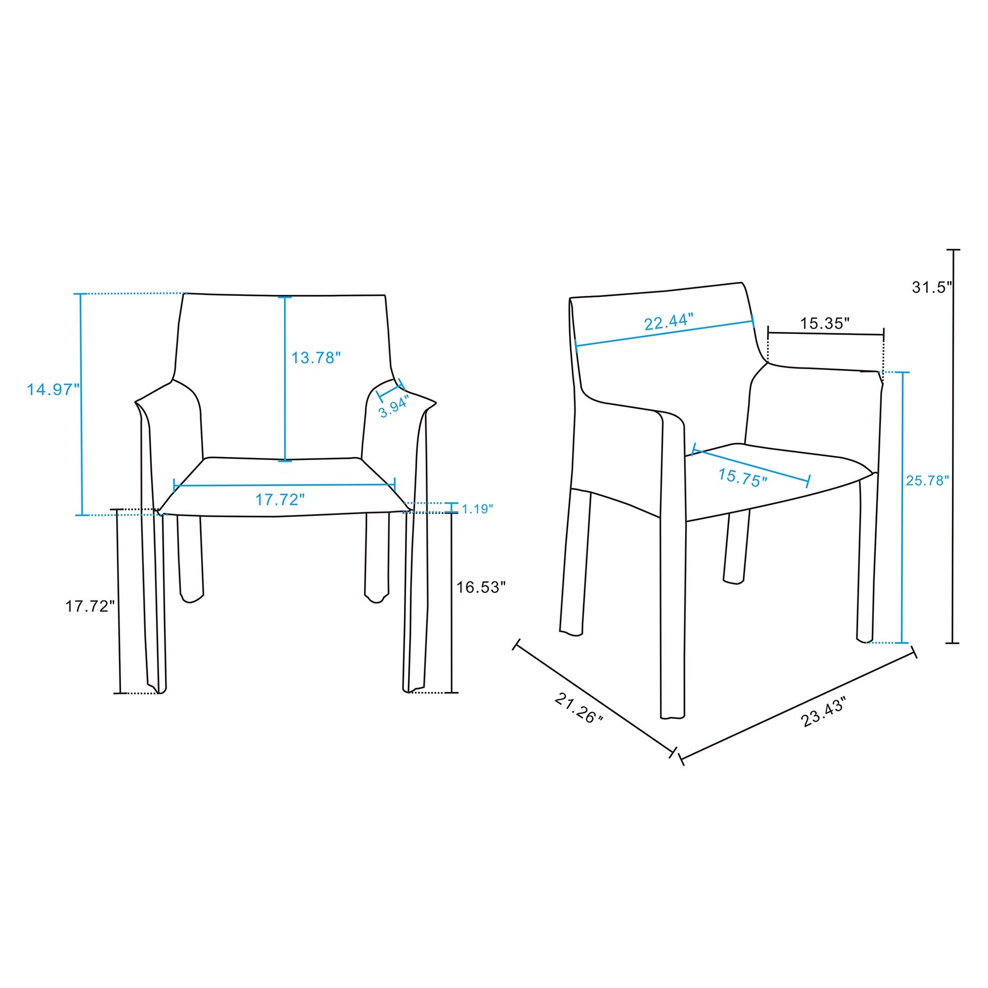 Dining Chair in Gray
