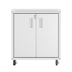 Rolling Garage Cabinet in White