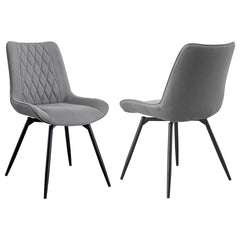 Grey Tufted Swivel Dining Chairs (Set of 2)