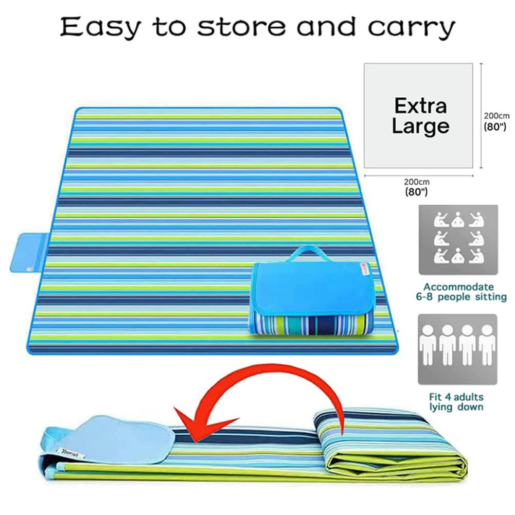 Outdoor Picnic Blankets, Waterproof Sandproof Portable Blankets, Foldable and Lightweight for Spring Summer Camping, Beach, Park