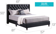 Sleek Transitional Black Upholstered Full Bed