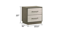 Gem Modern Style 4 Pc King Bedroom Set Made with Wood in Beige & Brown