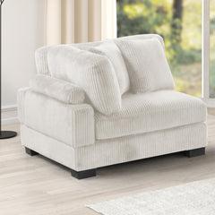 Bentley modern style Corduroy fabric upholstered CORNER Wedge made with wood frame in Cream (NJ Warehouse inventory)