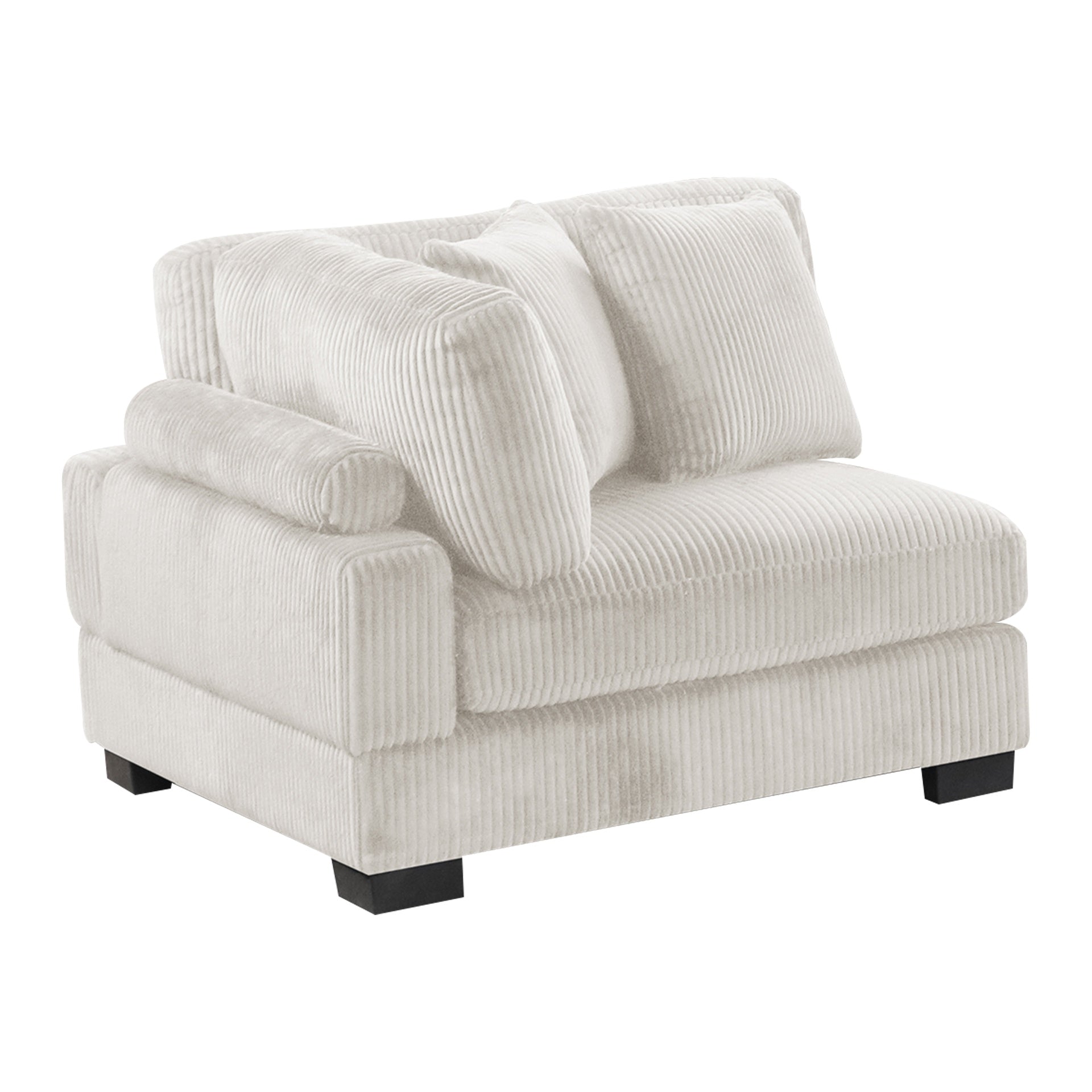 Bentley modern style Corduroy fabric upholstered CORNER Wedge made with wood frame in Cream (NJ Warehouse inventory)