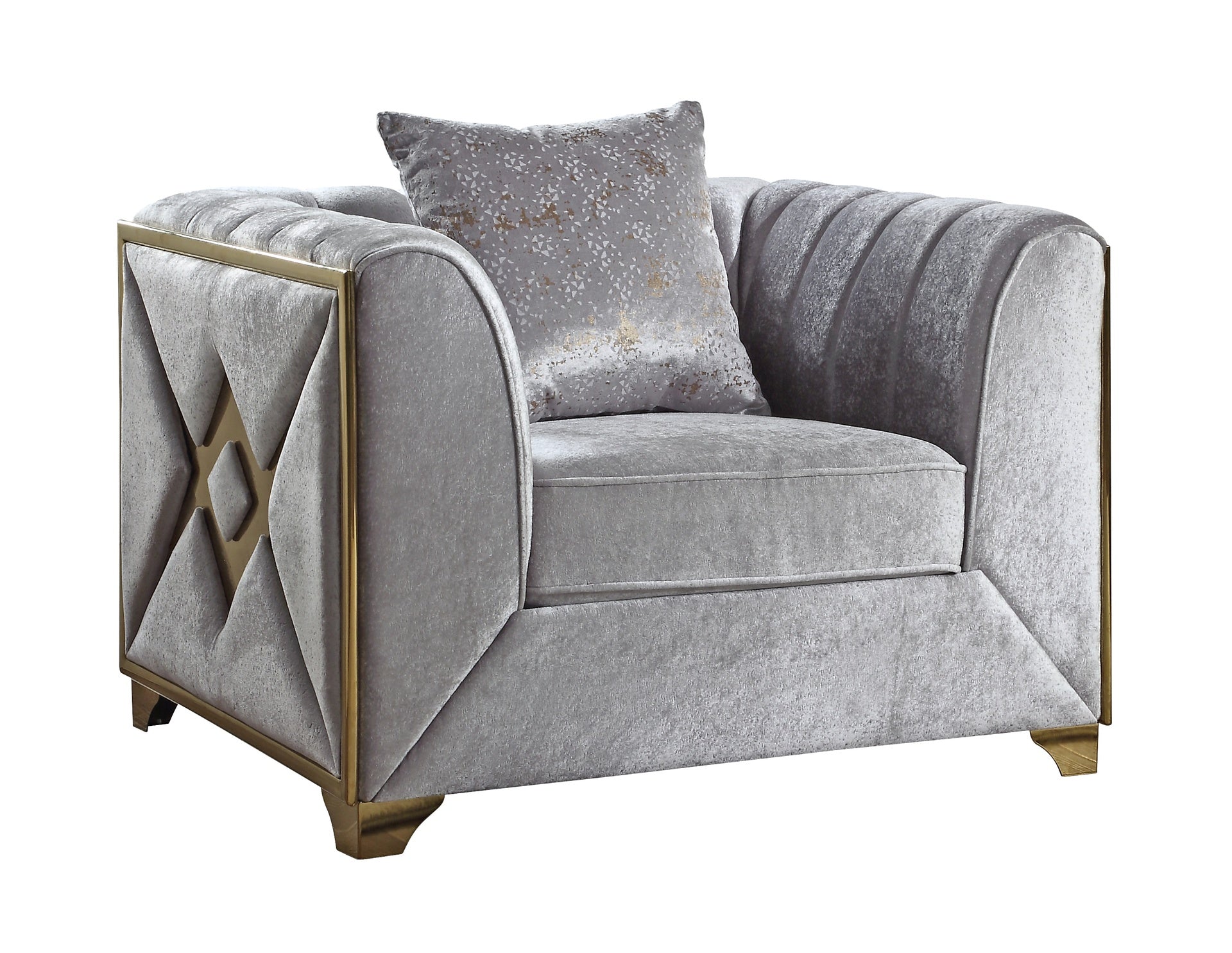 Velencia Modern Style Chair in Silver      same asG150109220  (NJ inventory)