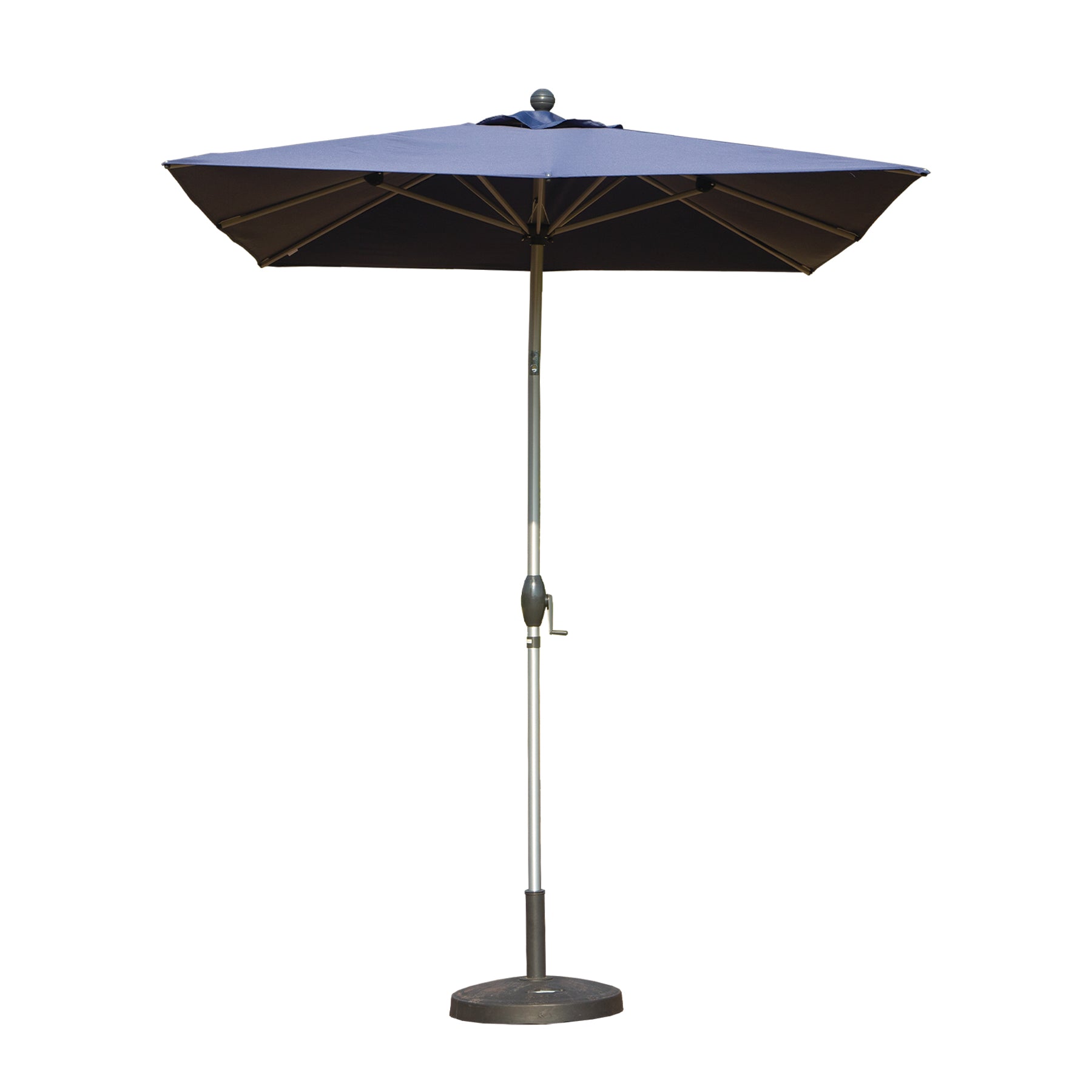 Rectangle Patio Umbrella with Crank Lift and Tilt Function, Navy Blue (Base not included)