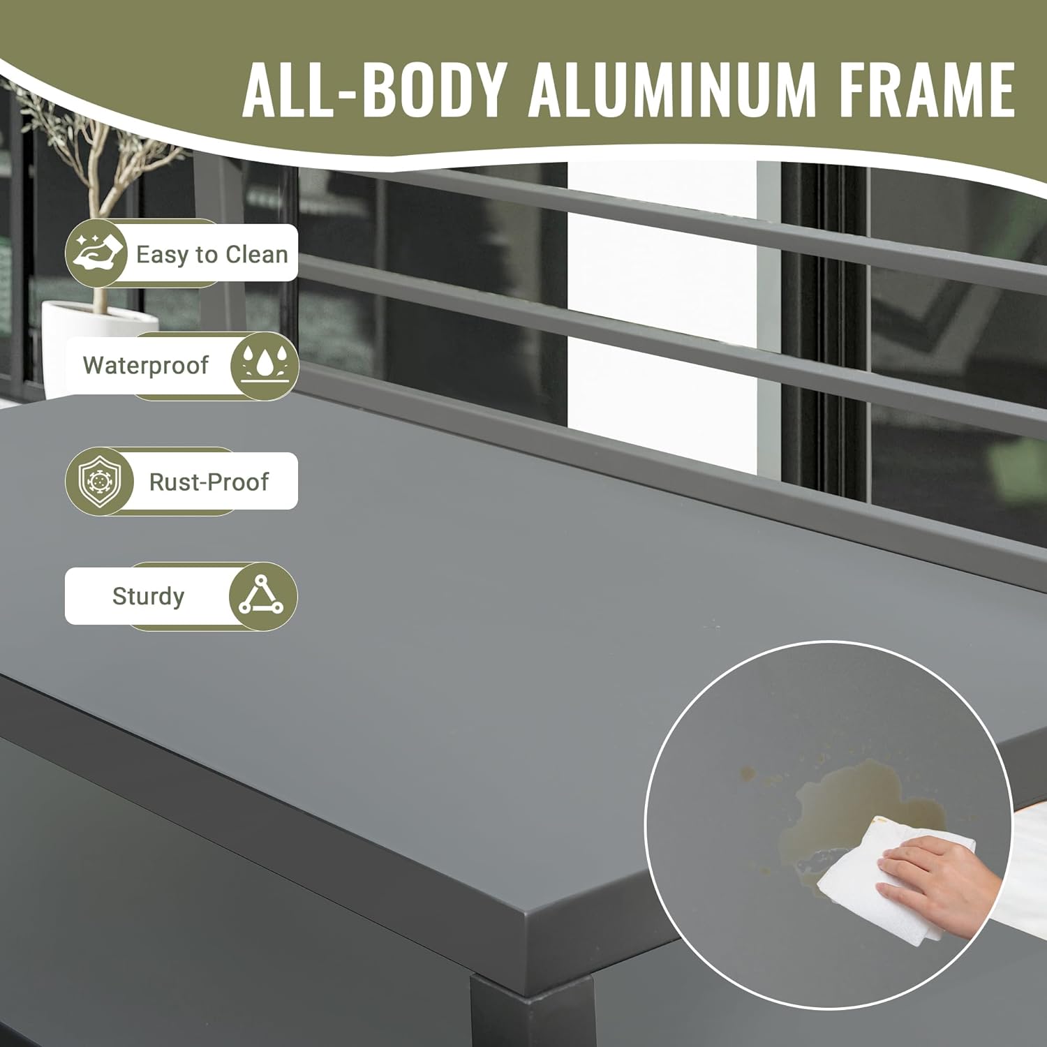 Outdoor Kitchen Island with Storage, Aluminum Kitchen Storage Island Kitchen Food Prep Table with Double Storage Rack, Freestanding Bar Center with Protective Cover Indoor Outdoor