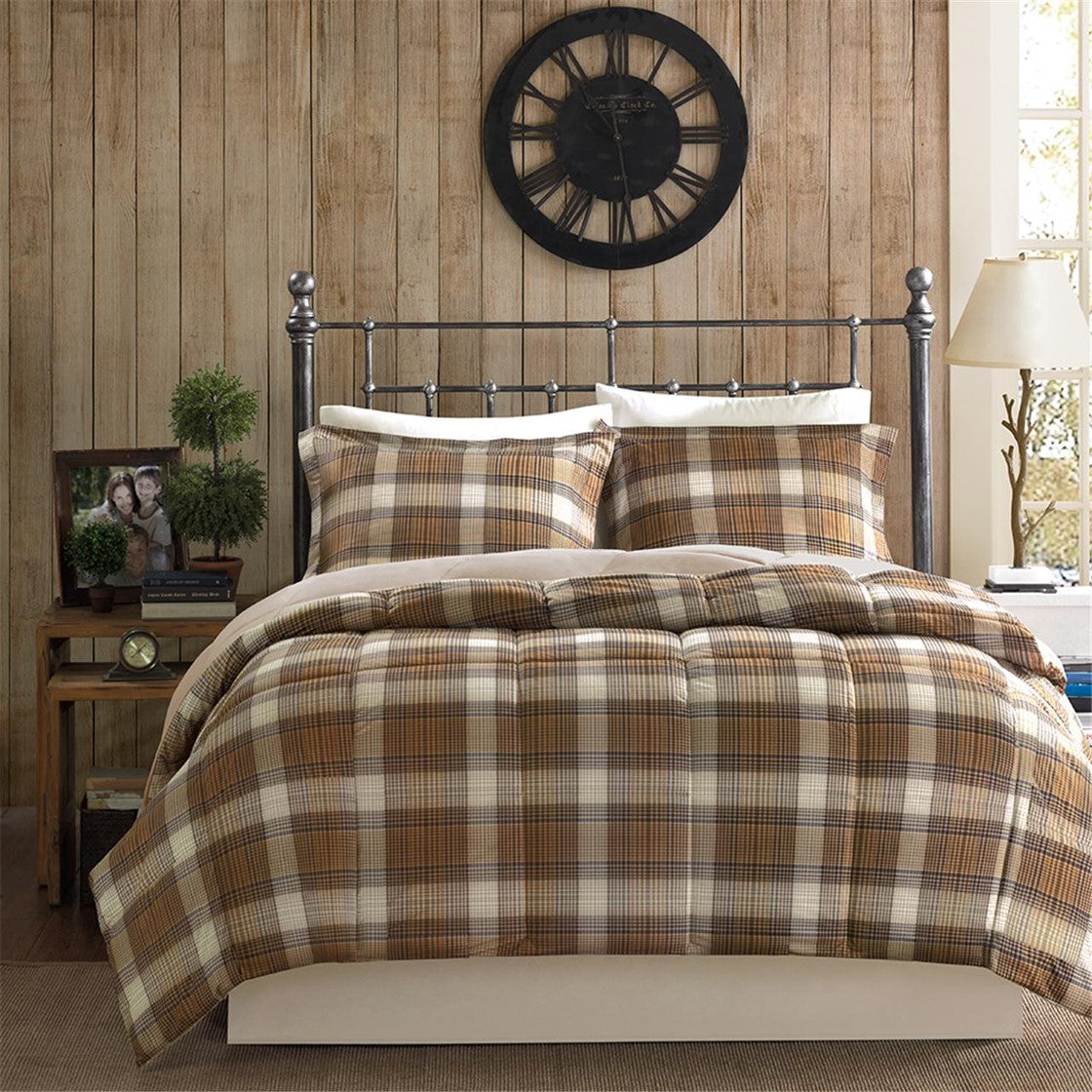 Full/Queen Classic Quilting Soft and Cozy Microfiber Solid Reverse Down Alternative Comforter Set