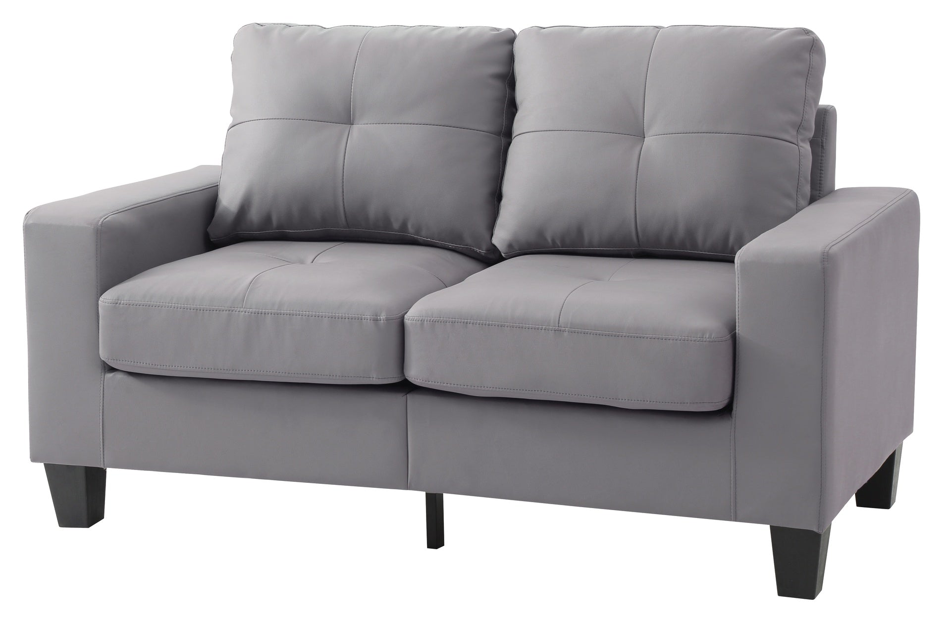 Versatile Gray Casual Loveseat With Track Arms