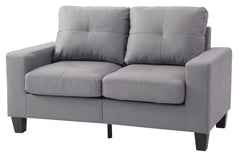 Versatile Gray Casual Loveseat With Track Arms