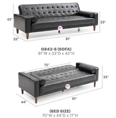 Glory Furniture Andrews G843A-S Sofa Bed , BLACK