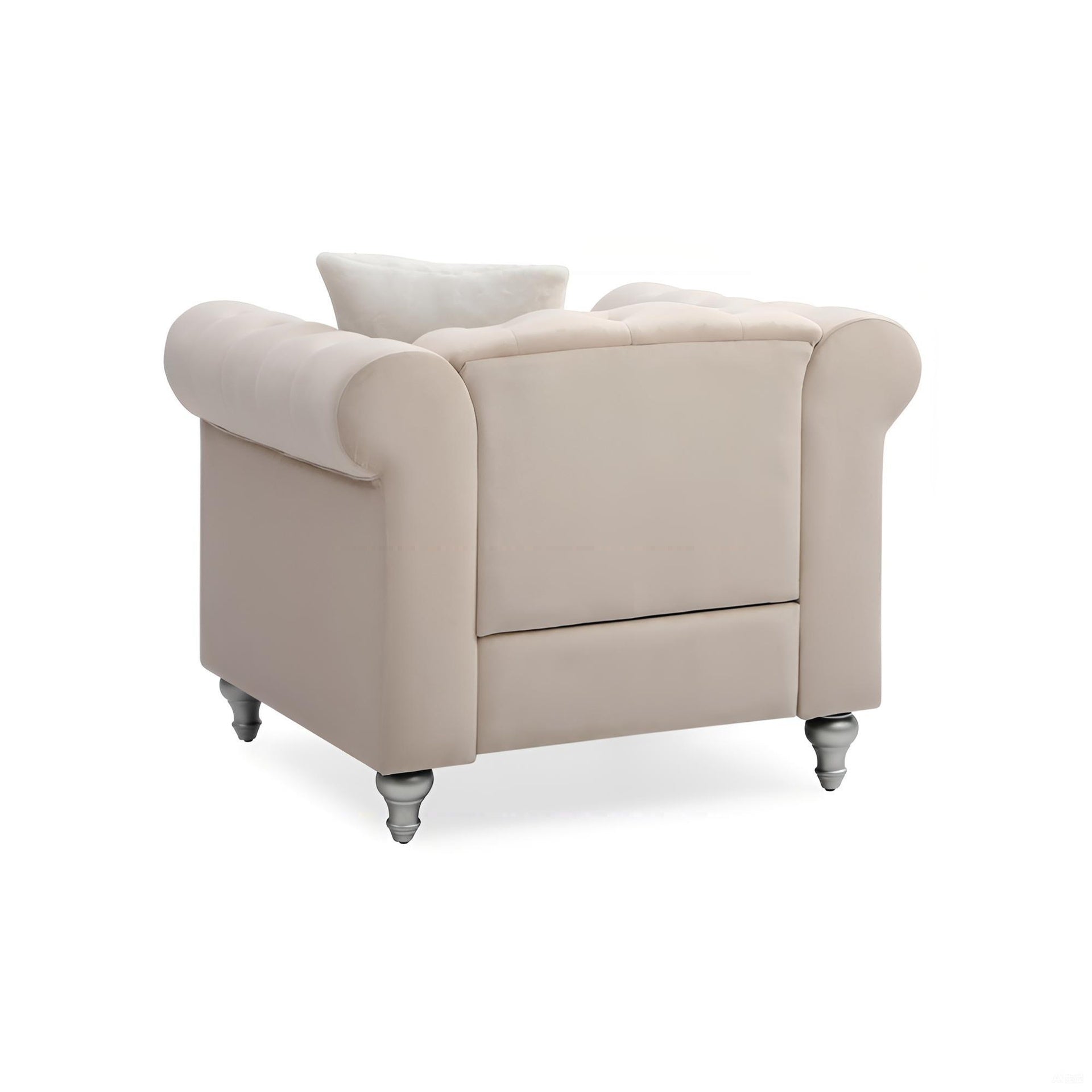 Stylish Single-Seater Beige Armchair