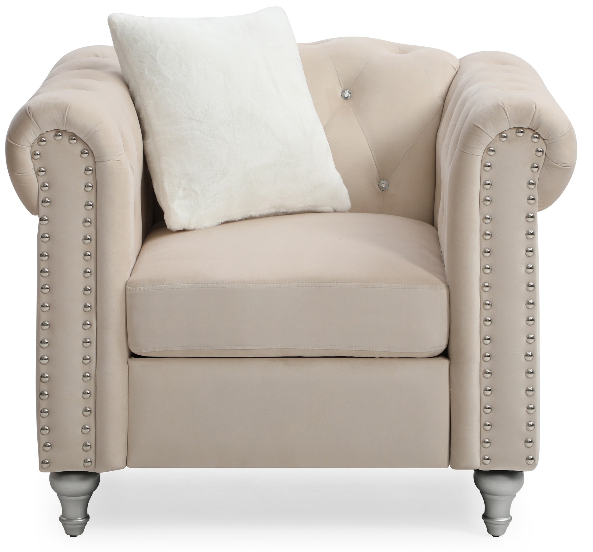 Stylish Single-Seater Beige Armchair