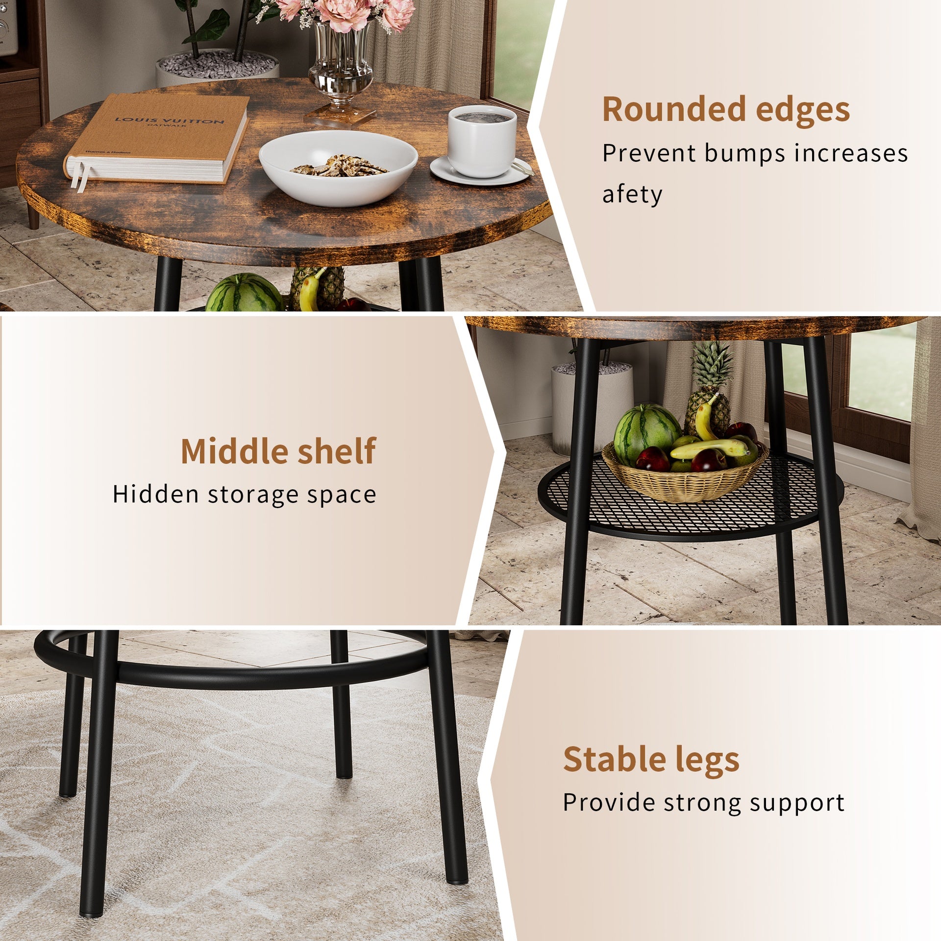 Bar table, equipped with 2 bar stools , with backrest and partition