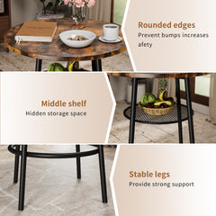 Bar table, equipped with 2 bar stools , with backrest and partition