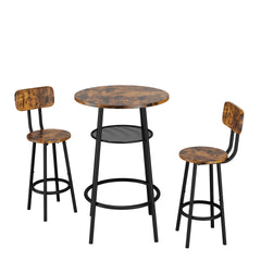 Bar table, equipped with 2 bar stools , with backrest and partition