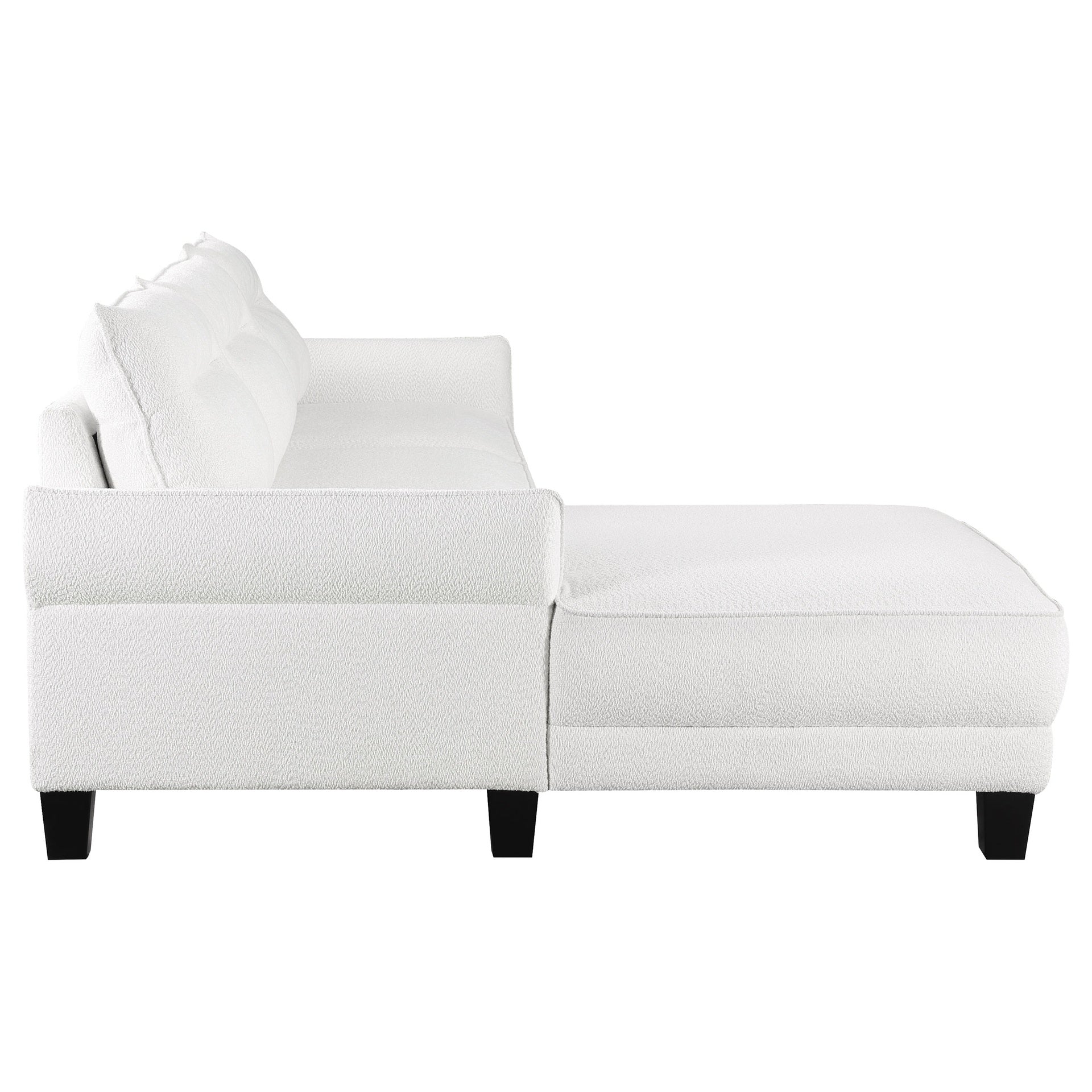 Granholm White Upholstered Curved Arm Sectional Sofa