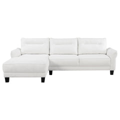 Granholm White Upholstered Curved Arm Sectional Sofa