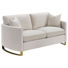 Ulrika Beige 3-piece Track Arms Living Room Set