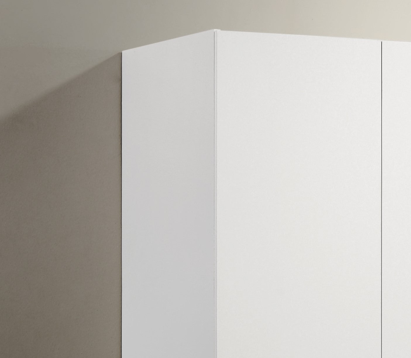 Declan 46" White 3-Door Wardrobe Cabinet Armoire with Storage Shelves and Hanging Rod