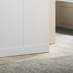 Declan 46" White 3-Door Wardrobe Cabinet Armoire with Storage Shelves and Hanging Rod