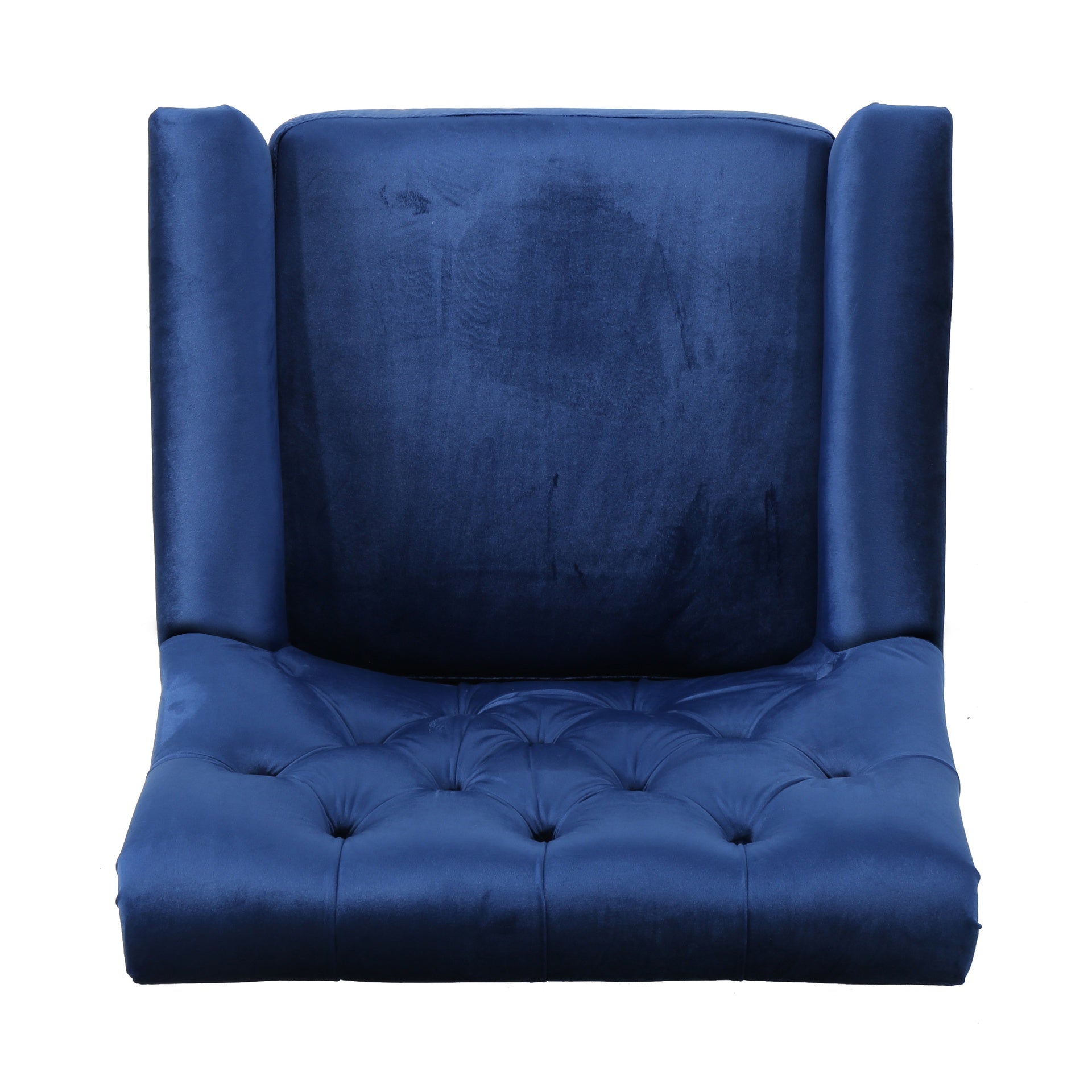 Velvet Tufted Club Chair, Navy Blue