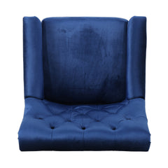 Velvet Tufted Club Chair, Navy Blue