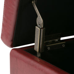 Avalon 48 inch Wide Storage Ottoman Bench in Red Vegan Leather