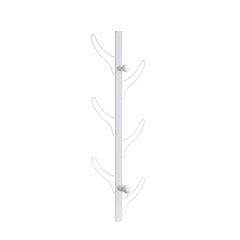 Vertical Eight Hook Coat Rack Wall Mount - White