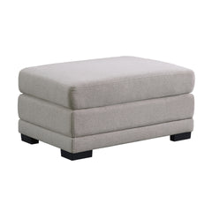 Kristin 121.5" Light Gray Linen Fabric Reversible Sectional Sofa with 2 Ottomans