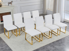 8-Pack - Heavy-duty chairs set: 2.1" thick cushion, iron frame, perfect for home or office. Classic colors, great value
