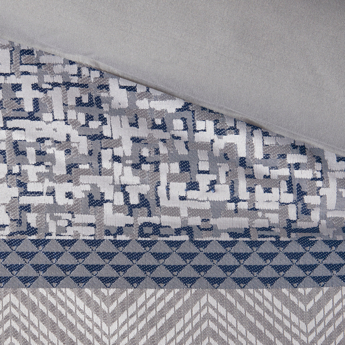 7 Piece Jacquard Comforter Set Navy Queen