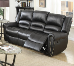 Modern 2pc Living Room Set 1x Sofa 1x Loveseat Horizontal And Light Vertical Tufting Nailhead Trim Cushion Backrest Black Finish Primary Living Room Furniture