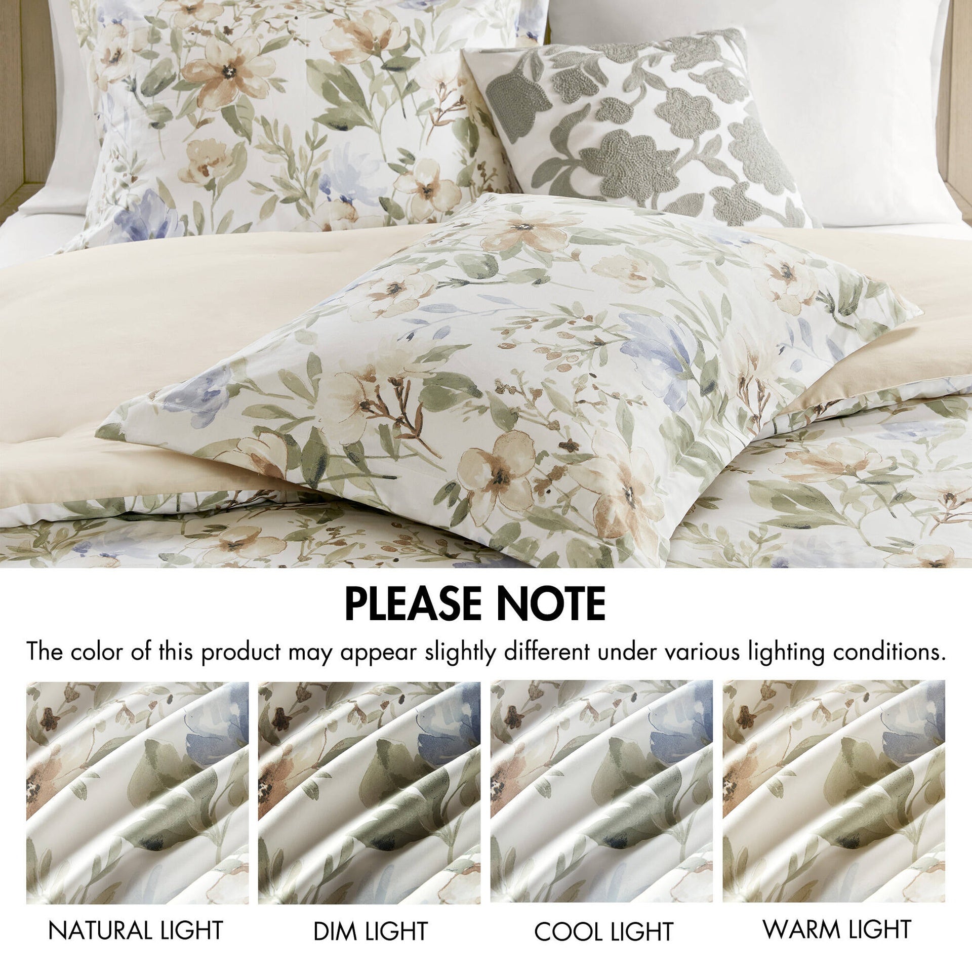 6PCS Cal King Cotton Sateen Print Oversized Comforter Set