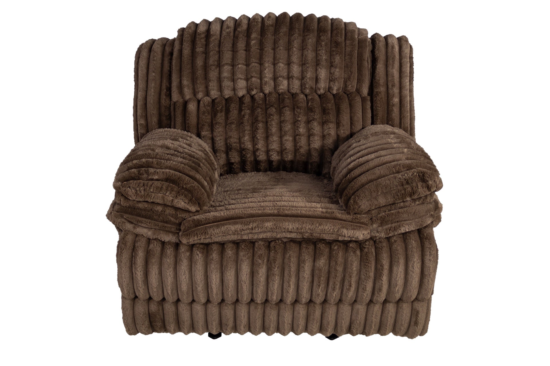 Manual Glider Recliner Fur-Like Corduroy in Chocolate