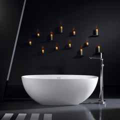 65.2 inch freestanding solid surface soaking bathtub for bathroom